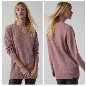 Athleta Vital V-Neck Cashmere Tunic Sweater